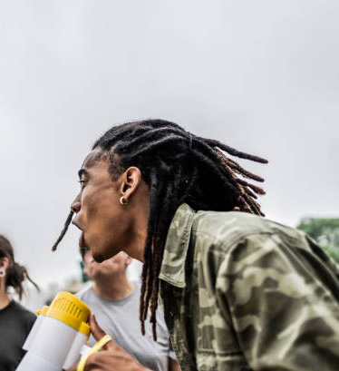 People connecting at a community event