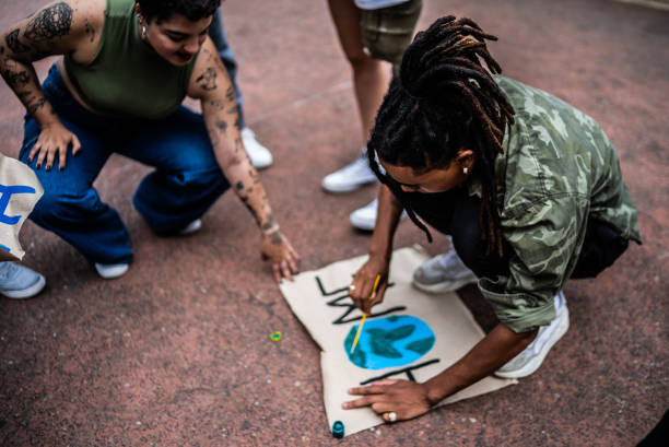 People connecting at a community event